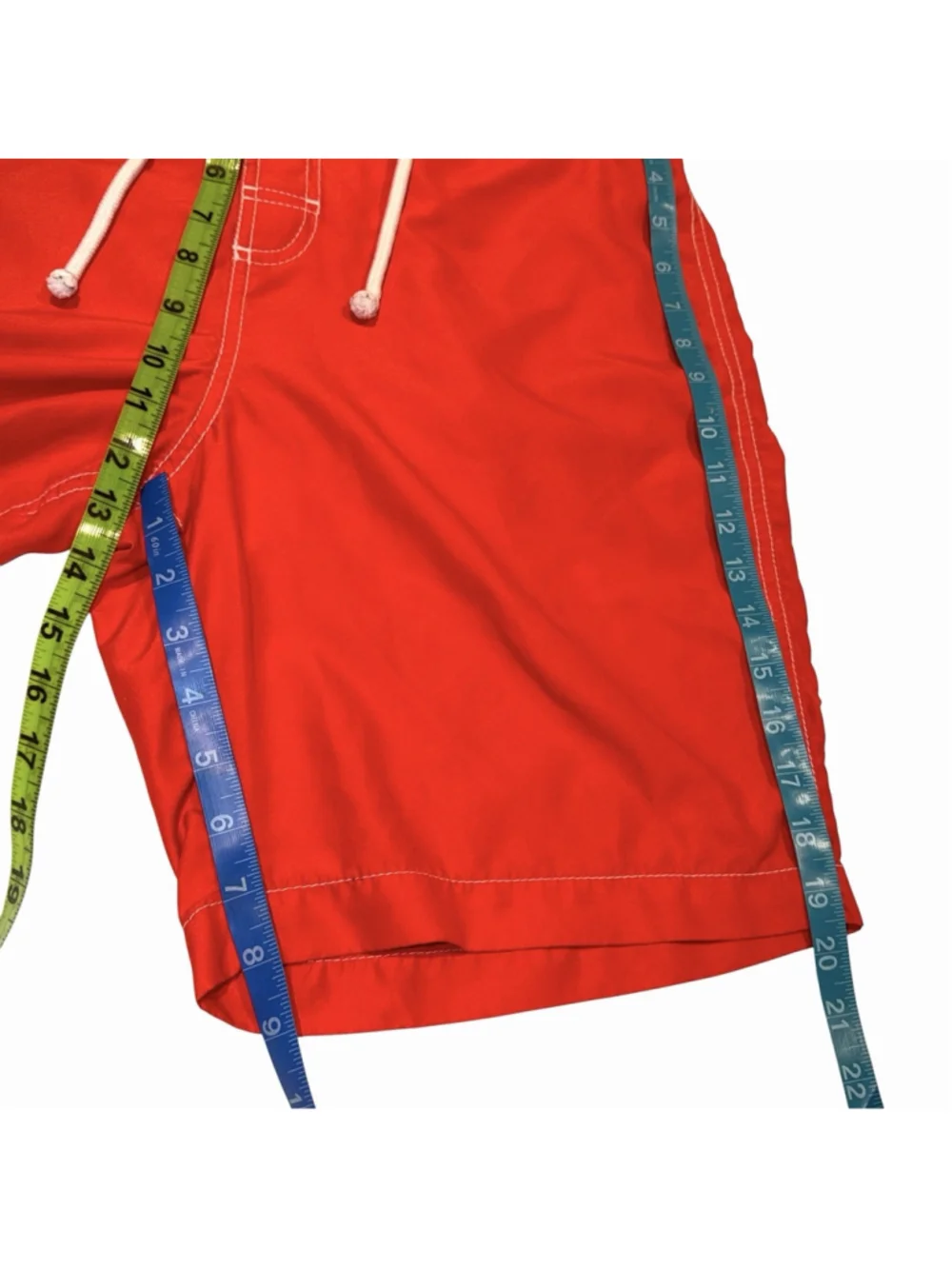 Merona Board Shorts Mens Size Medium Red Cargo Pocket Swim Trunks FLAW Read